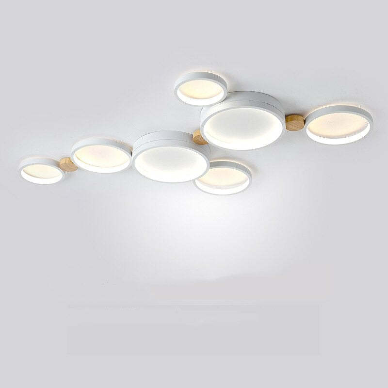 NimbusLuxe – Elegant White and Gray Ceiling Illumination