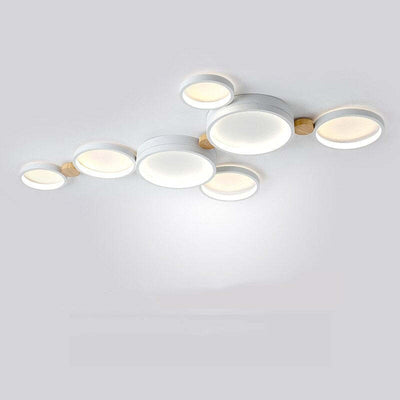 NimbusLuxe – Elegant White and Gray Ceiling Illumination