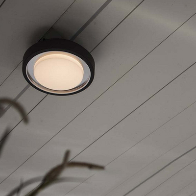 Modern LED Outdoor Wall Lights - Dual-Purpose Sconce & Ceiling Fixture, Black Frame