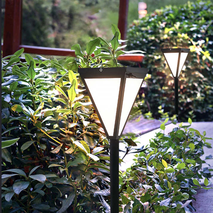 Orr Modern Design - Solar LED Outdoor Lamp, Weather-Resistant Black Metal Fixture