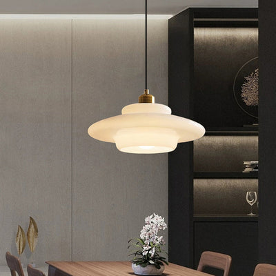 CrystalHaven - Refined Ivory Glass Pendant