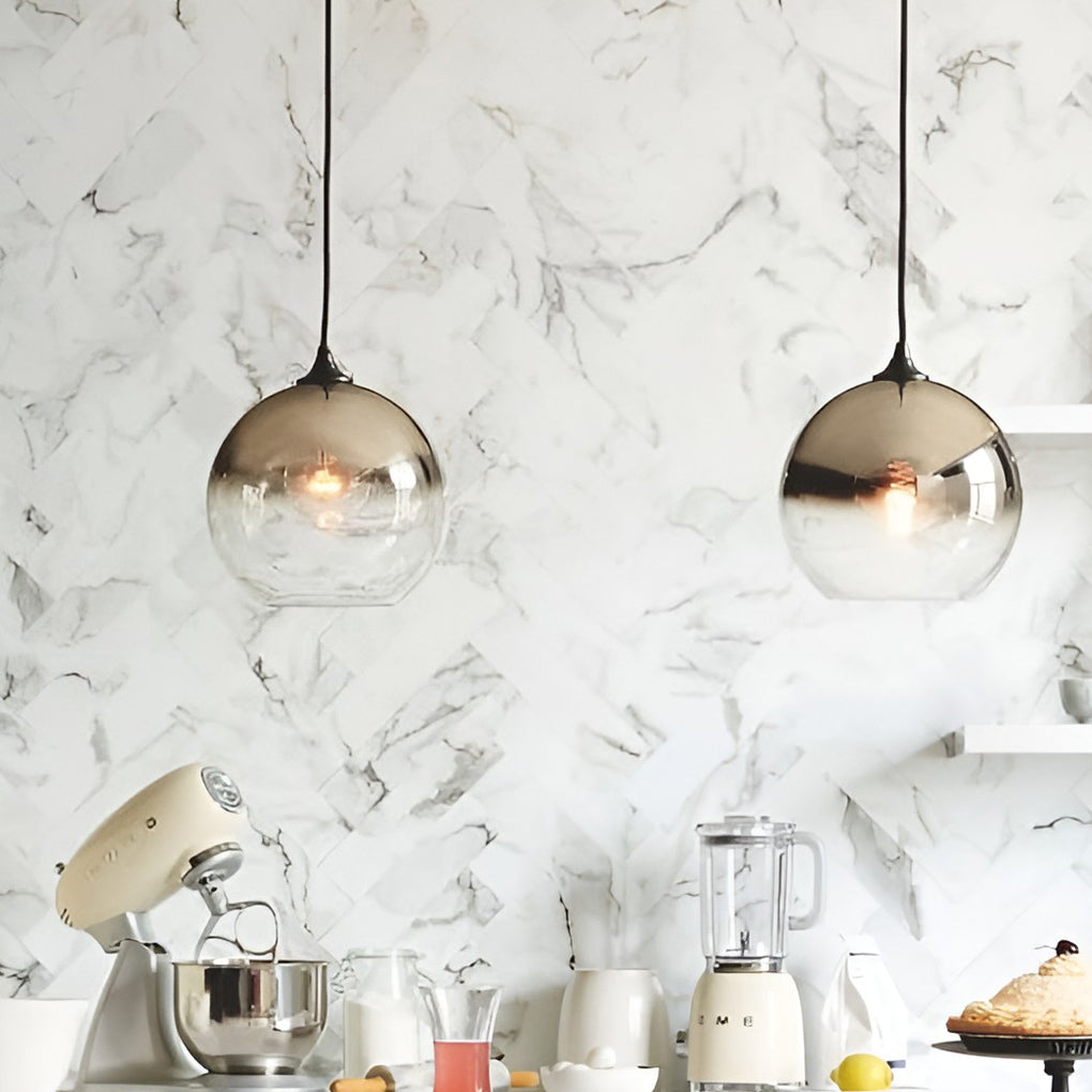 CrystalSphere - Elegant Glass Globe Ceiling Lamp
