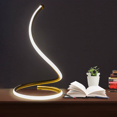 LuxeSpira – Elegant Spiral Silica Gel Lamp in Gold Finish