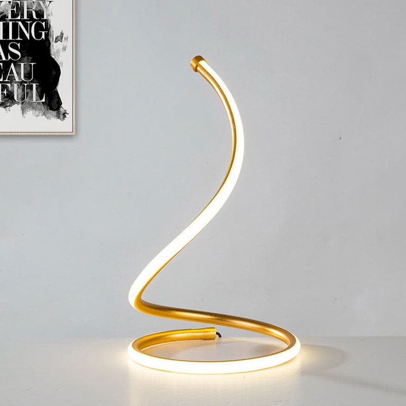 LuxeSpira – Elegant Spiral Silica Gel Lamp in Gold Finish