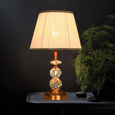 SculpturalShine – Crystal Ball Table Lamp with Refined Elegance