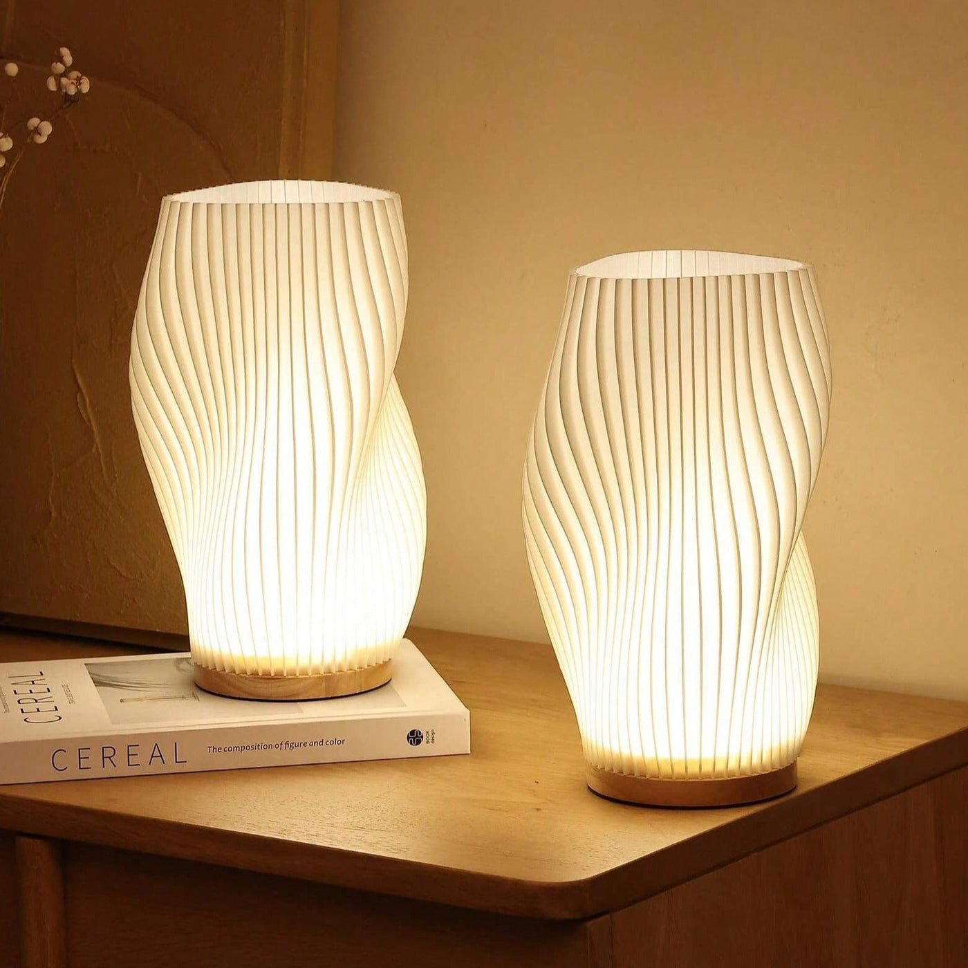 CalmGlow – Elegant Wave Table Lamp