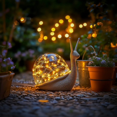 Enchanting Snail Outdoor Lamp - Weather Resistant Garden Lights for Magical Ambiance