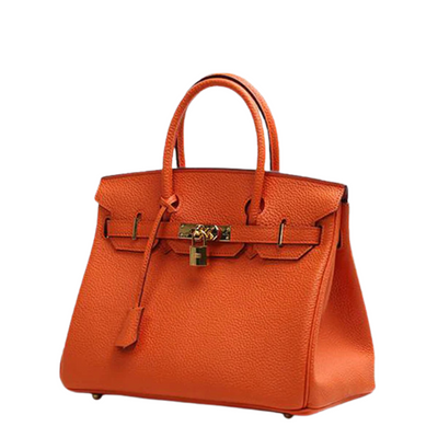 Brana – Elegant Handbag with Intricate Stitching and Unique Lock Closure