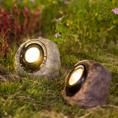 RockyLight - Solar-Powered Outdoor Light with Stone Design for Landscape Lighting