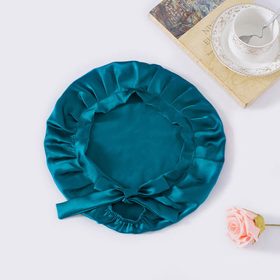 DreamWrap - Classic Silk Sleep Bonnet with Decorative Ribbons