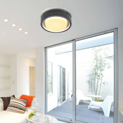 Modern LED Outdoor Wall Lights - Dual-Purpose Sconce & Ceiling Fixture, Black Frame