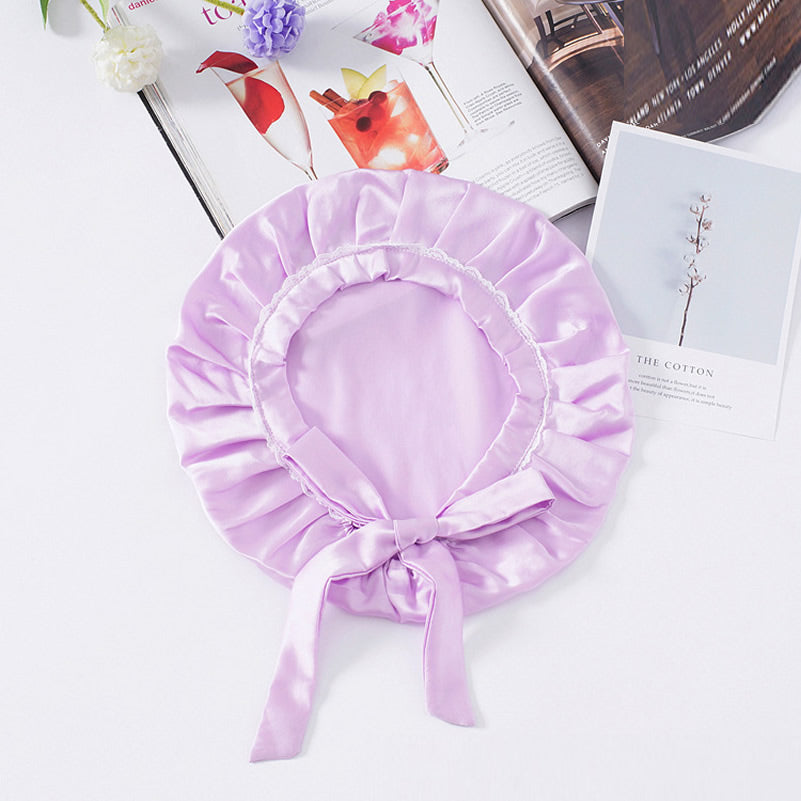 OpalSilk - Silk Lace Sleep Cap with Ribbons