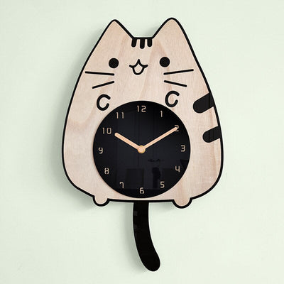 PurrTime - Swinging Cat Wall Clock