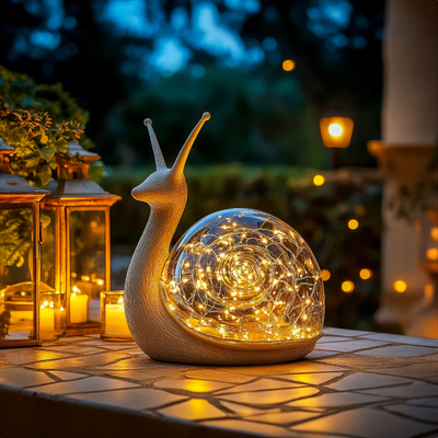 Enchanting Snail Outdoor Lamp - Weather Resistant Garden Lights for Magical Ambiance
