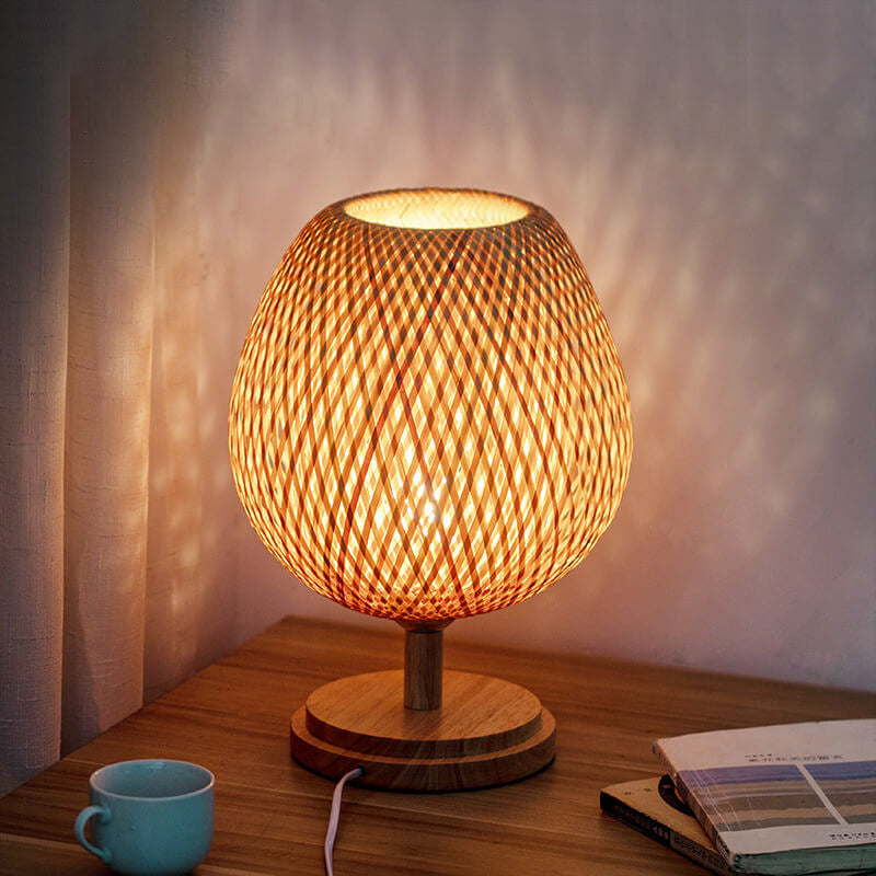 RusticGleam – Antique Bamboo Table Light