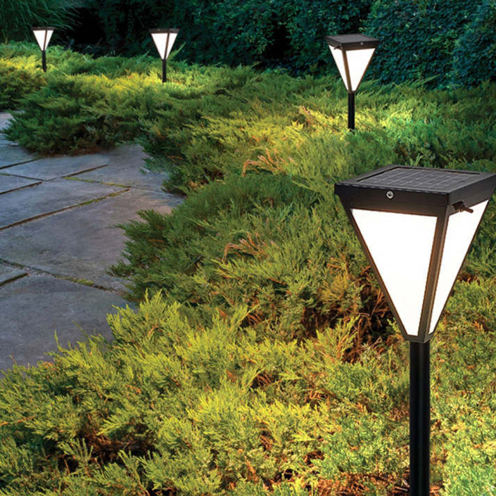 Orr Modern Design - Solar LED Outdoor Lamp, Weather-Resistant Black Metal Fixture