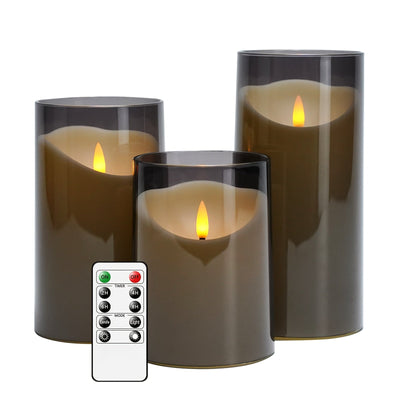 CandleAura - LED Grey Candles with Realistic Flame
