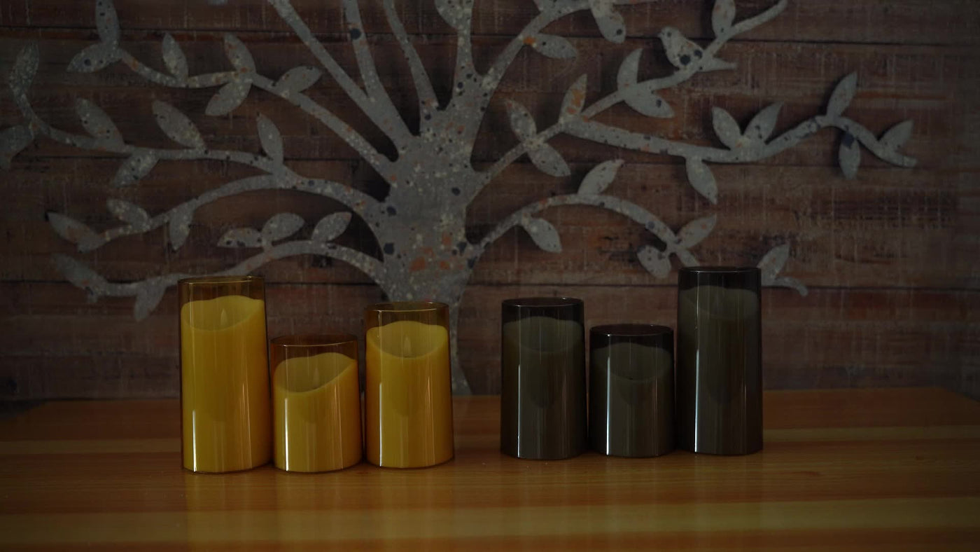 CandleAura - LED Grey Candles with Realistic Flame