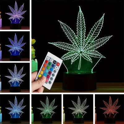 GlowBud - 3D Hemp Leaf Lamp