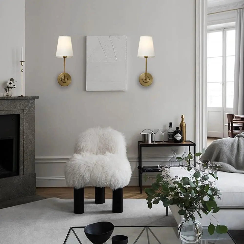 LoomGlow – Modern Wall Lamp Featuring Woven Metal and Soft Fabric
