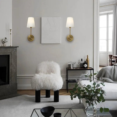 LoomGlow – Modern Wall Lamp Featuring Woven Metal and Soft Fabric