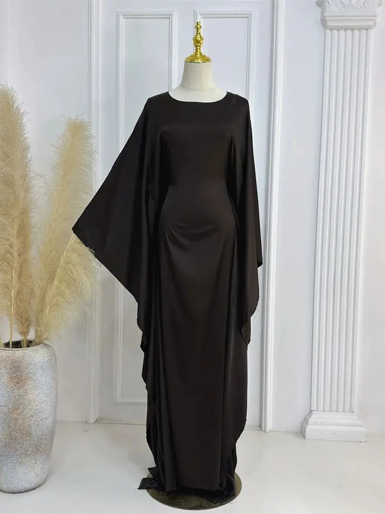 Long Sleeve Maxi Dress with Stylish Cloak Sleeves for Women