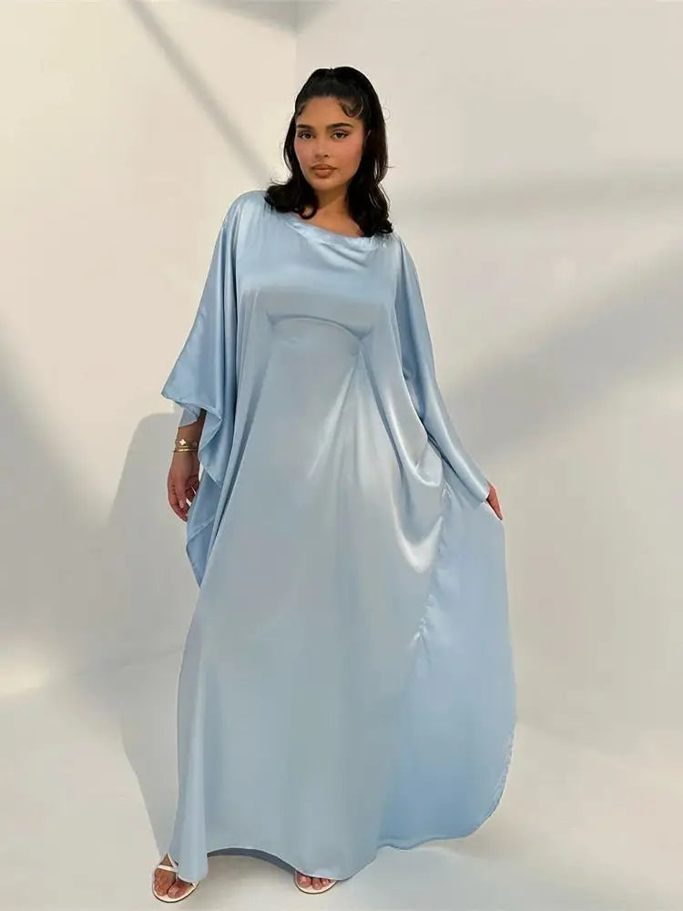 Long Sleeve Maxi Dress with Stylish Cloak Sleeves for Women