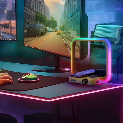GlowSync - Multifunctional RGB Wireless Charging Desk Lamp