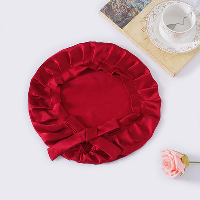 DreamWrap - Classic Silk Sleep Bonnet with Decorative Ribbons
