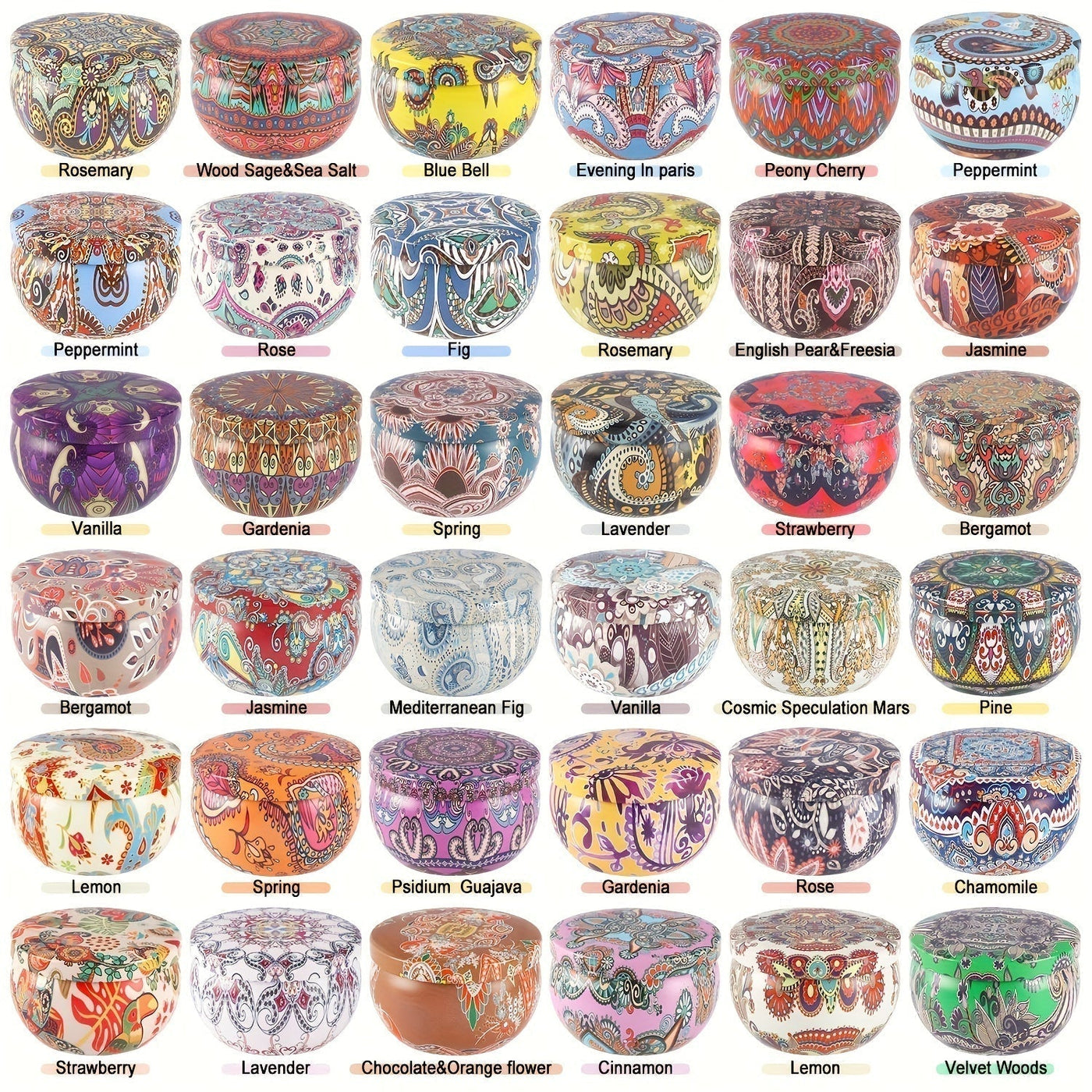 NatureScent - 36 Fragrant Candles with Pure Aromas