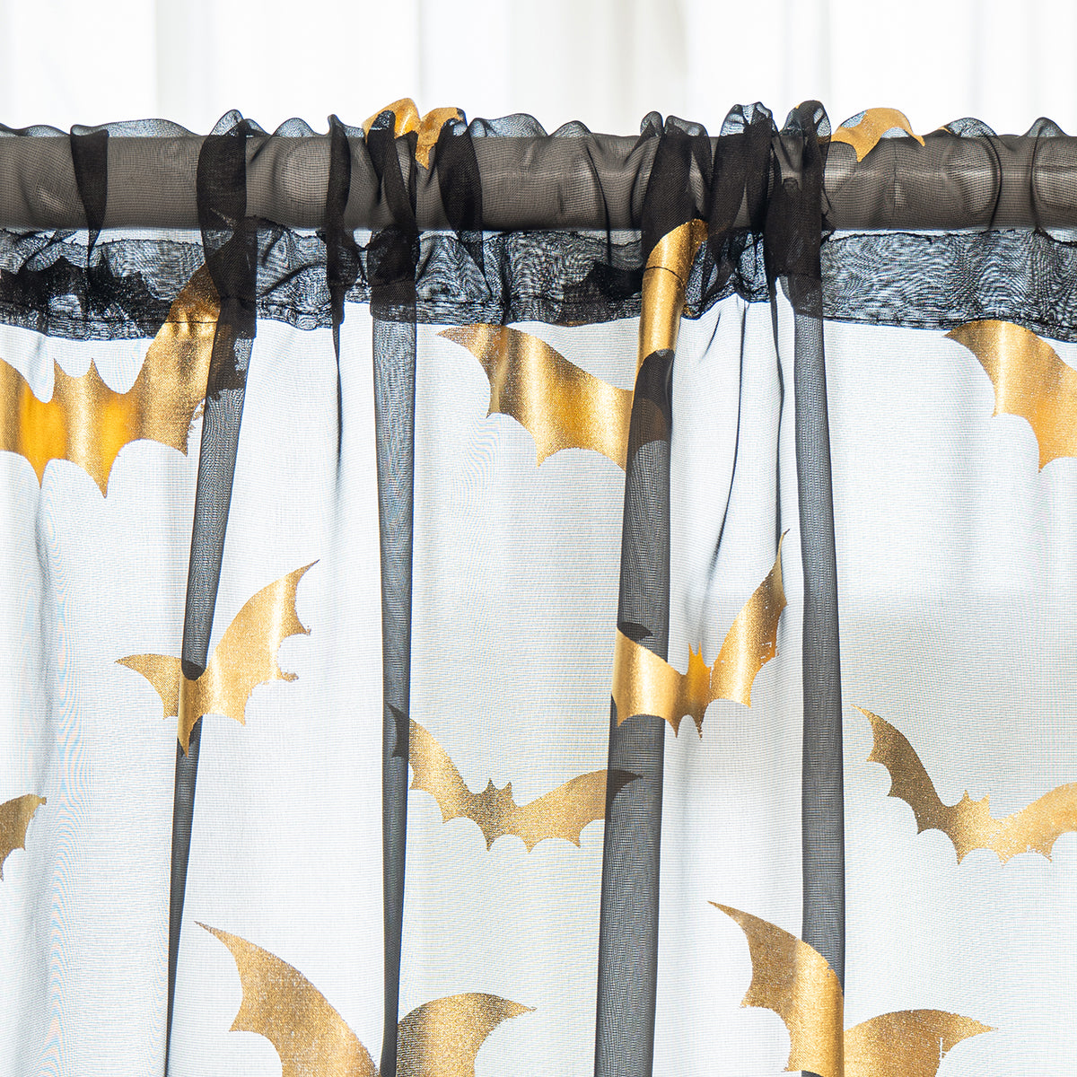 ShadowWings – Sheer Curtains with Bat Pattern
