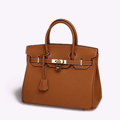 Brana – Elegant Handbag with Intricate Stitching and Unique Lock Closure