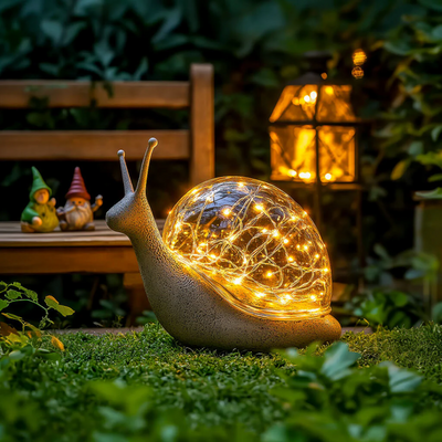 Enchanting Snail Outdoor Lamp - Weather Resistant Garden Lights for Magical Ambiance