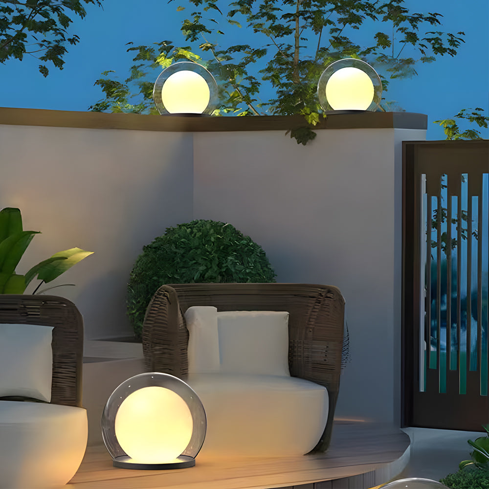 Modern Outdoor Solar Pillar Lamp - Weatherproof Garden Light with Dual-Layer Moonlight Design