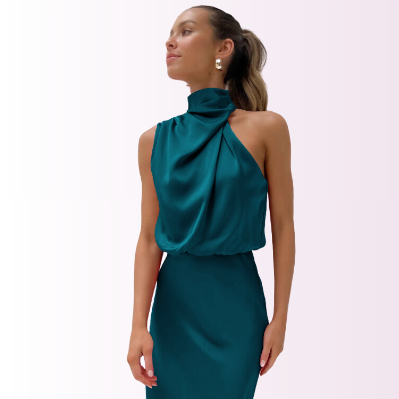 GraceGala – Elegant Off-Shoulder Evening Dress