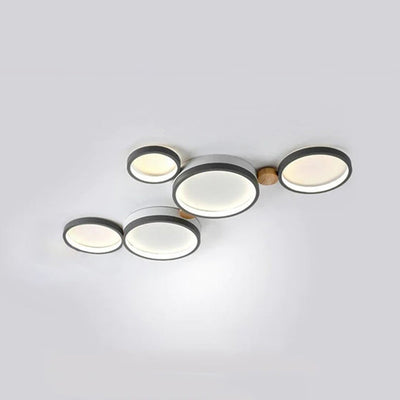 NimbusLuxe – Elegant White and Gray Ceiling Illumination