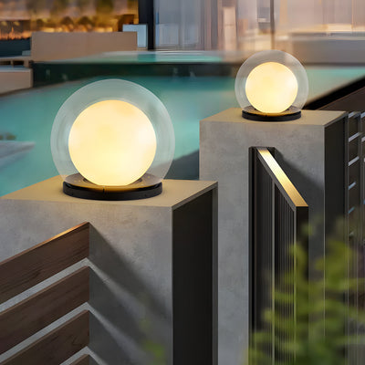 Modern Outdoor Solar Pillar Lamp - Weatherproof Garden Light with Dual-Layer Moonlight Design