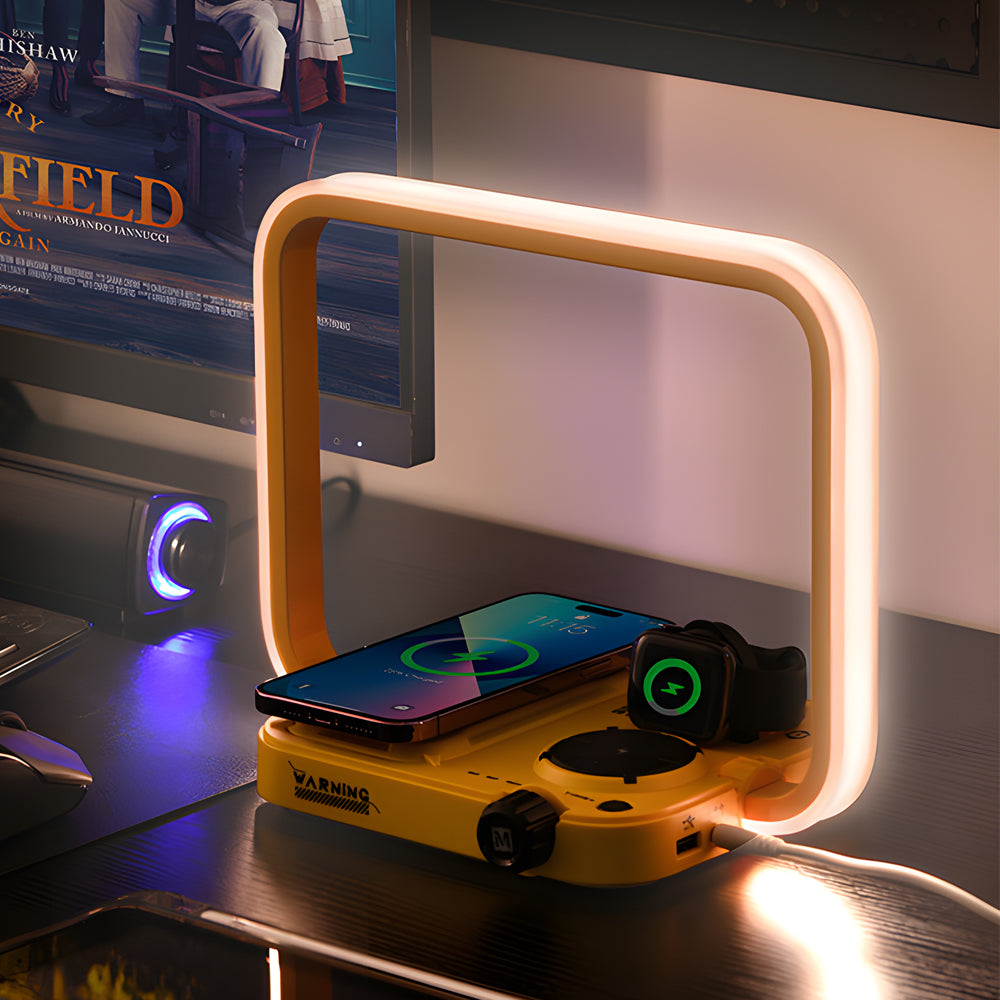 GlowSync - Multifunctional RGB Wireless Charging Desk Lamp