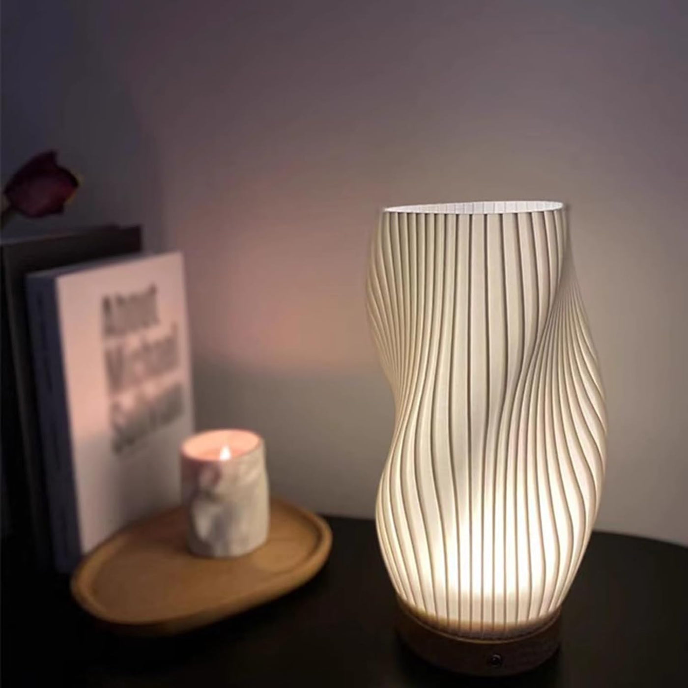 CalmGlow – Elegant Wave Table Lamp