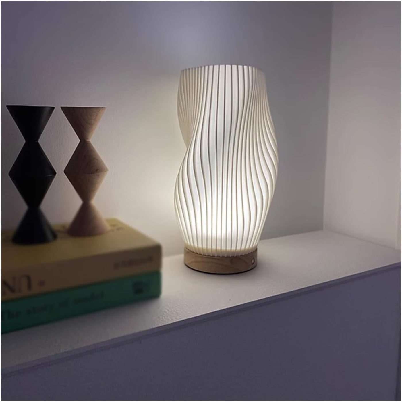 CalmGlow – Elegant Wave Table Lamp