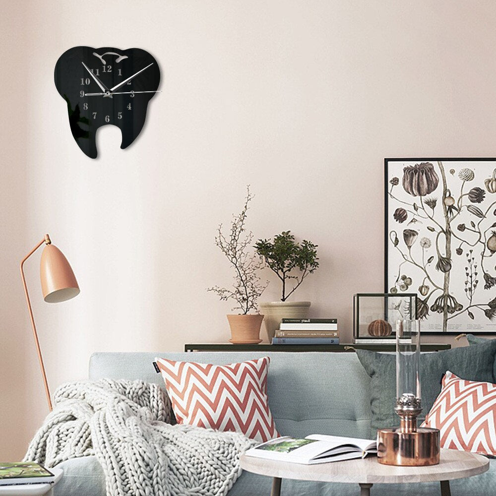 GlowDent - Mirror Wall Clock for Dental Hygiene