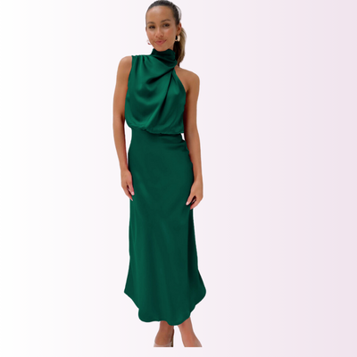GraceGala – Elegant Off-Shoulder Evening Dress