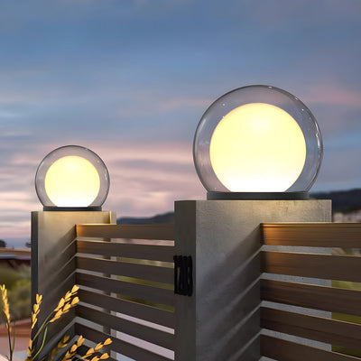 Modern Outdoor Solar Pillar Lamp - Weatherproof Garden Light with Dual-Layer Moonlight Design