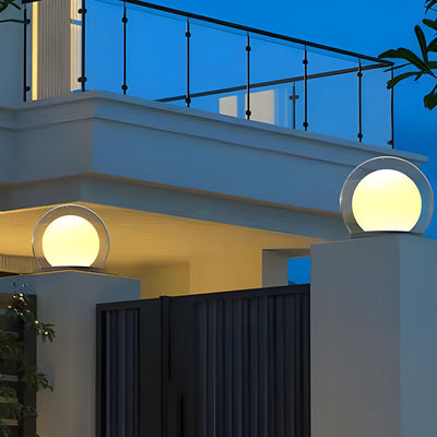 Modern Outdoor Solar Pillar Lamp - Weatherproof Garden Light with Dual-Layer Moonlight Design