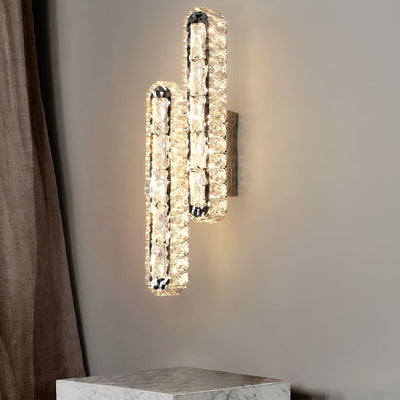 GlowElite – Crystal LED Wall Lamp with Elegant Dimming Control