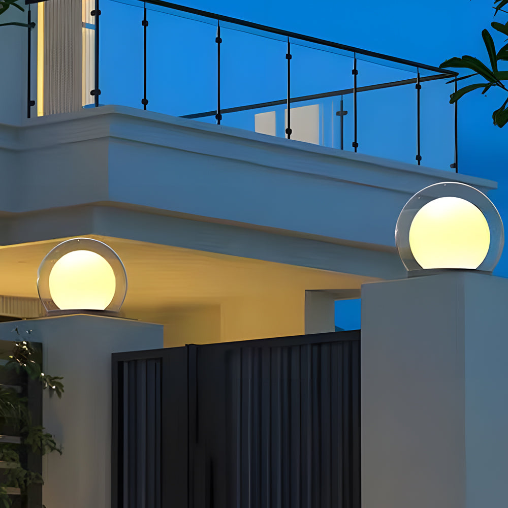 Modern Outdoor Solar Pillar Lamp - Weatherproof Garden Light with Dual-Layer Moonlight Design