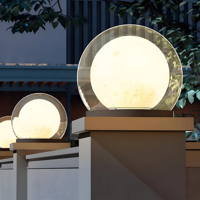 Modern Outdoor Solar Pillar Lamp - Weatherproof Garden Light with Dual-Layer Moonlight Design
