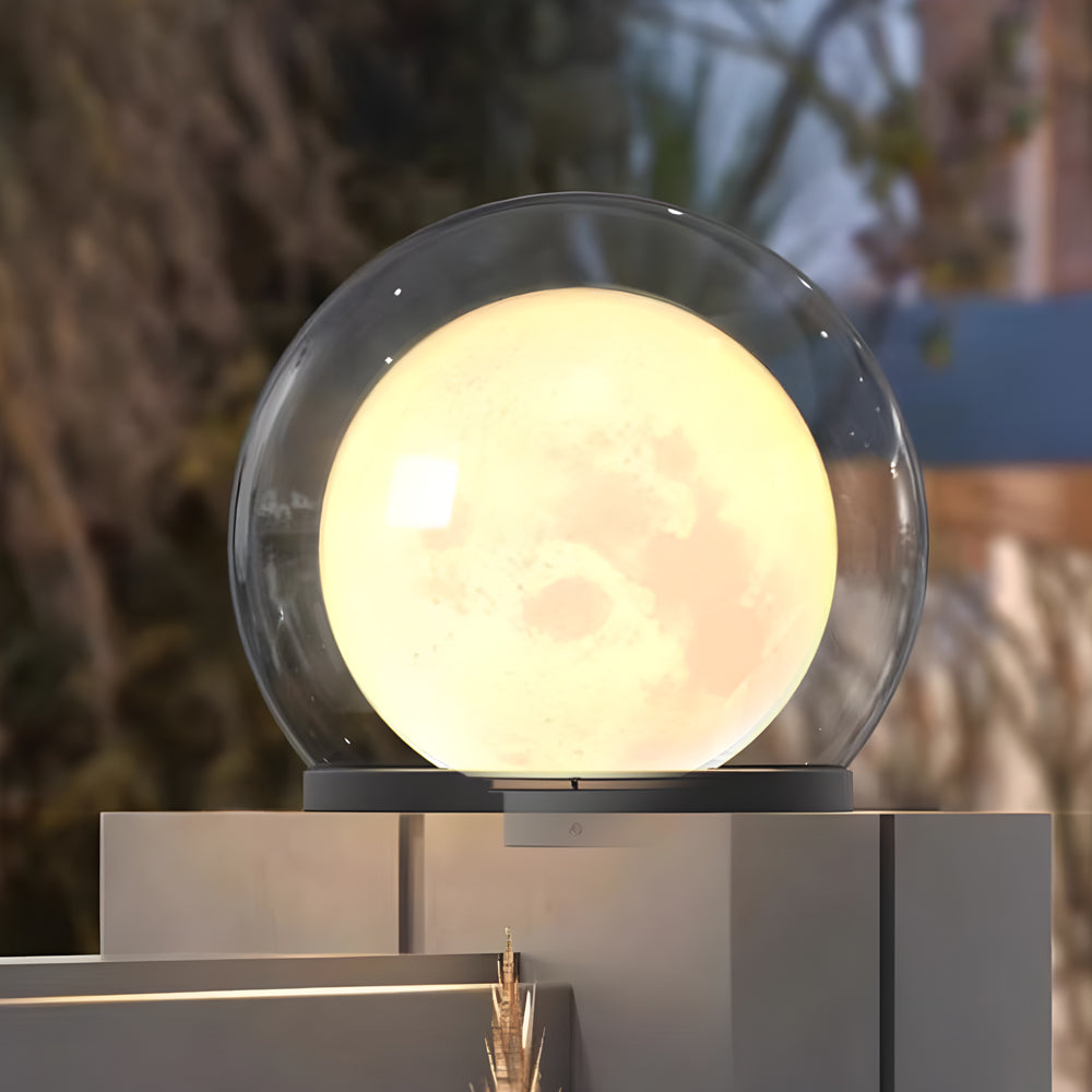 Modern Outdoor Solar Pillar Lamp - Weatherproof Garden Light with Dual-Layer Moonlight Design