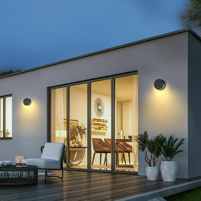 Elegant Round Glass Outdoor Wall Lamp - IP65 Waterproof Exterior Wall Lights