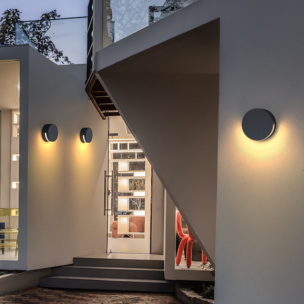 Elegant Round Glass Outdoor Wall Lamp - IP65 Waterproof Exterior Wall Lights